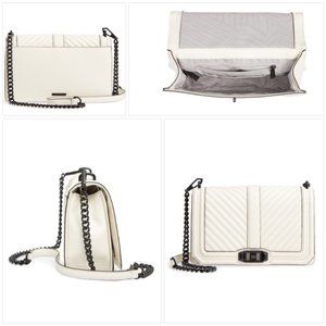 NWT REBECCA MINKOFF Quilted White Love crossbody